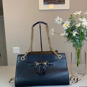 Gucci purse leather black Emily bag